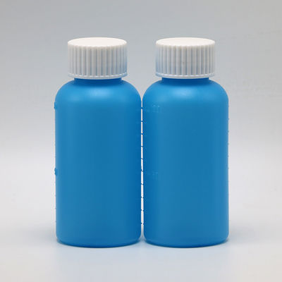 工業用薬 60ml/2oz HDPEシロップボトル 白/青 不透明 紫外線防止