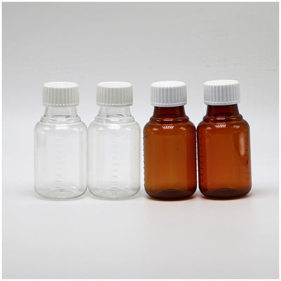 工業用薬 60ml/2oz HDPEシロップボトル 白/青 不透明 紫外線防止