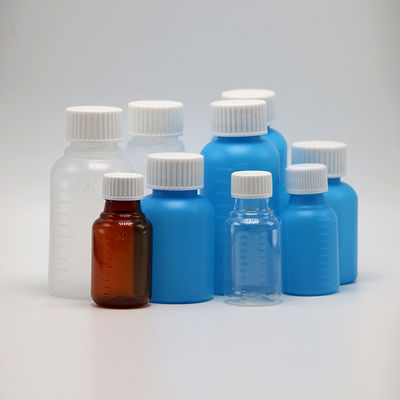 工業用薬 60ml/2oz HDPEシロップボトル 白/青 不透明 紫外線防止