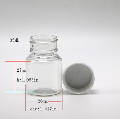 薬剤のパッケージ 35ML PET パーソナライズ可能なカラーキャップ付き小プラスチック錠剤ボトル