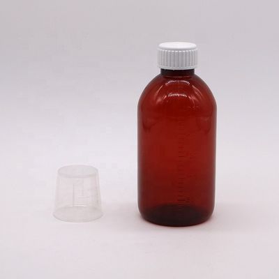 250ml アンバーPET液体薬剤ボトル 螺旋蓋と薬局薬剤容器