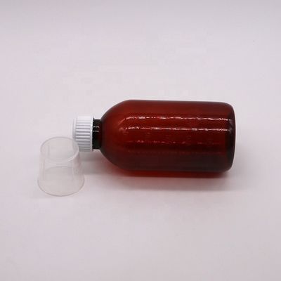 250ml アンバーPET液体薬剤ボトル 螺旋蓋と薬局薬剤容器