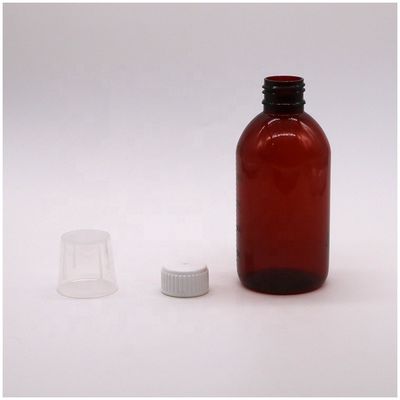 250ml アンバーPET液体薬剤ボトル 螺旋蓋と薬局薬剤容器