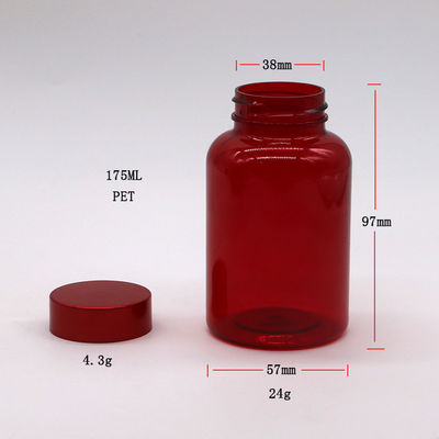 PETプラスチックタイプ 175ML/6OZ CRCスクリューフリップトップキャップ付きカプセル錠剤薬瓶