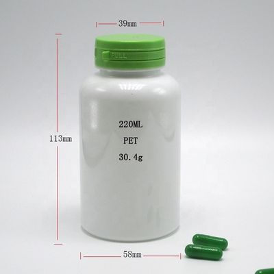 保健品用220mlのPETホワイト丸いボトル ベース素材PET脱毛蓋