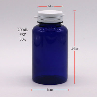 コラー素材 PET 200cc 丸いプラスチックボトル 簡単に引けるリングキャップの薬容器