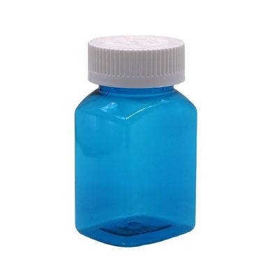 固体ボトル スクリューキャップ付き粉末ボトル 120ml PET四角透明プラスチックボトル