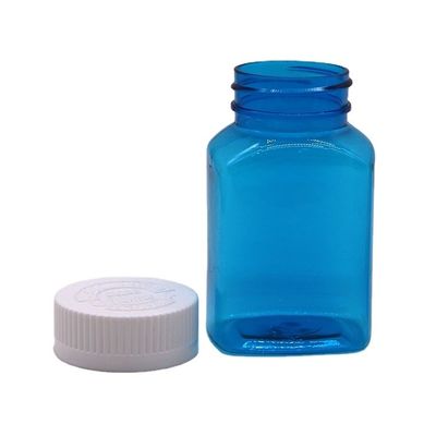 固体ボトル スクリューキャップ付き粉末ボトル 120ml PET四角透明プラスチックボトル