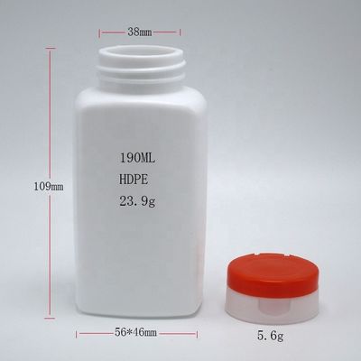 スクリーン印刷 薬剤サプリメントホルダーのためのHDPE四角形プラスチックボトル 190ml