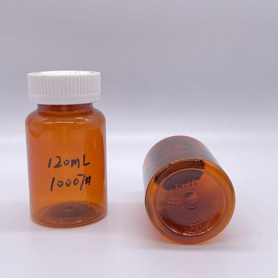 アンバーカラー 120ml PETボトル 白スクリューキャップ/子供に耐えるキャップ 2780 pcs