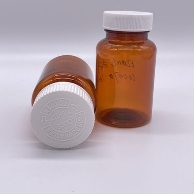 アンバーカラー 120ml PETボトル 白スクリューキャップ/子供に耐えるキャップ 2780 pcs