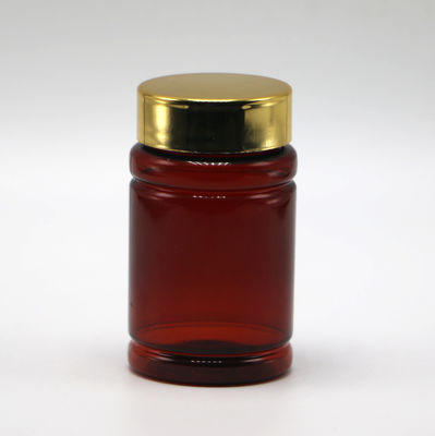 オーダーメイドカラーとゴールドシルバーコーティングキャップの80mlPET錠剤薬瓶