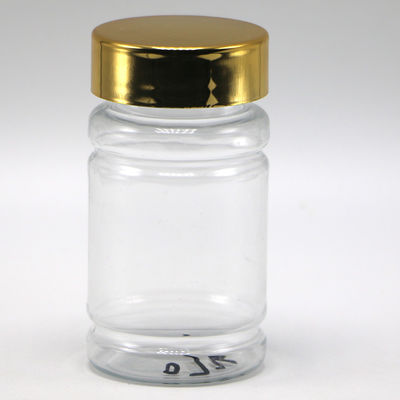 オーダーメイドカラーとゴールドシルバーコーティングキャップの80mlPET錠剤薬瓶