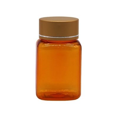 90ml/3OZ PET Square 黄色/オレンジ カプセル 錠剤 ボトル ローズ ゴールド カップ と 熱シール