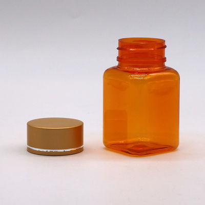 90ml/3OZ PET Square 黄色/オレンジ カプセル 錠剤 ボトル ローズ ゴールド カップ と 熱シール