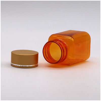 90ml/3OZ PET Square 黄色/オレンジ カプセル 錠剤 ボトル ローズ ゴールド カップ と 熱シール