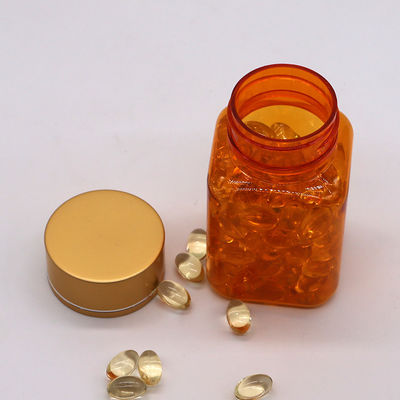 90ml/3OZ PET Square 黄色/オレンジ カプセル 錠剤 ボトル ローズ ゴールド カップ と 熱シール