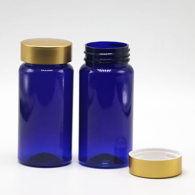 100ml PET カスタマイズされたカラー ステリル 再充填可能な薬剤 錠剤用のプラスチックボトル 錠剤 カプセル 金塗装のキャップ