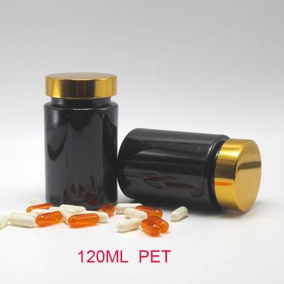 基礎材料 PET 120ml サプリメント 錠剤 カプセル 薬用 ブラック プラスチック ボトル