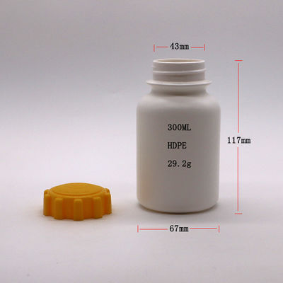 300cc HDPE 丸型プラスチックカプセルボトル 薬剤サプリメント錠剤のためのスクリューキャップ