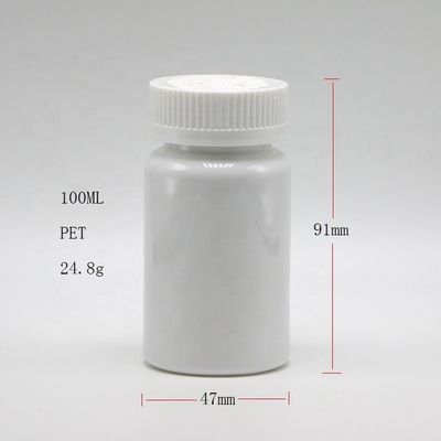 100ml/3.4oz 丸い形 薬の保管用のプラスチック製 PETカプセル錠剤ボトル